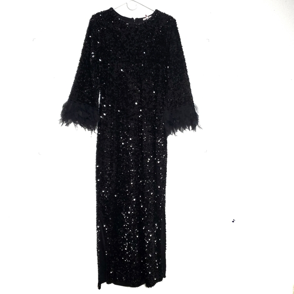 Frances Valentine Dresses & Skirts - $898 Frances Valentine Regina Sequin Dress Size M Black Designer Wedding Glamour